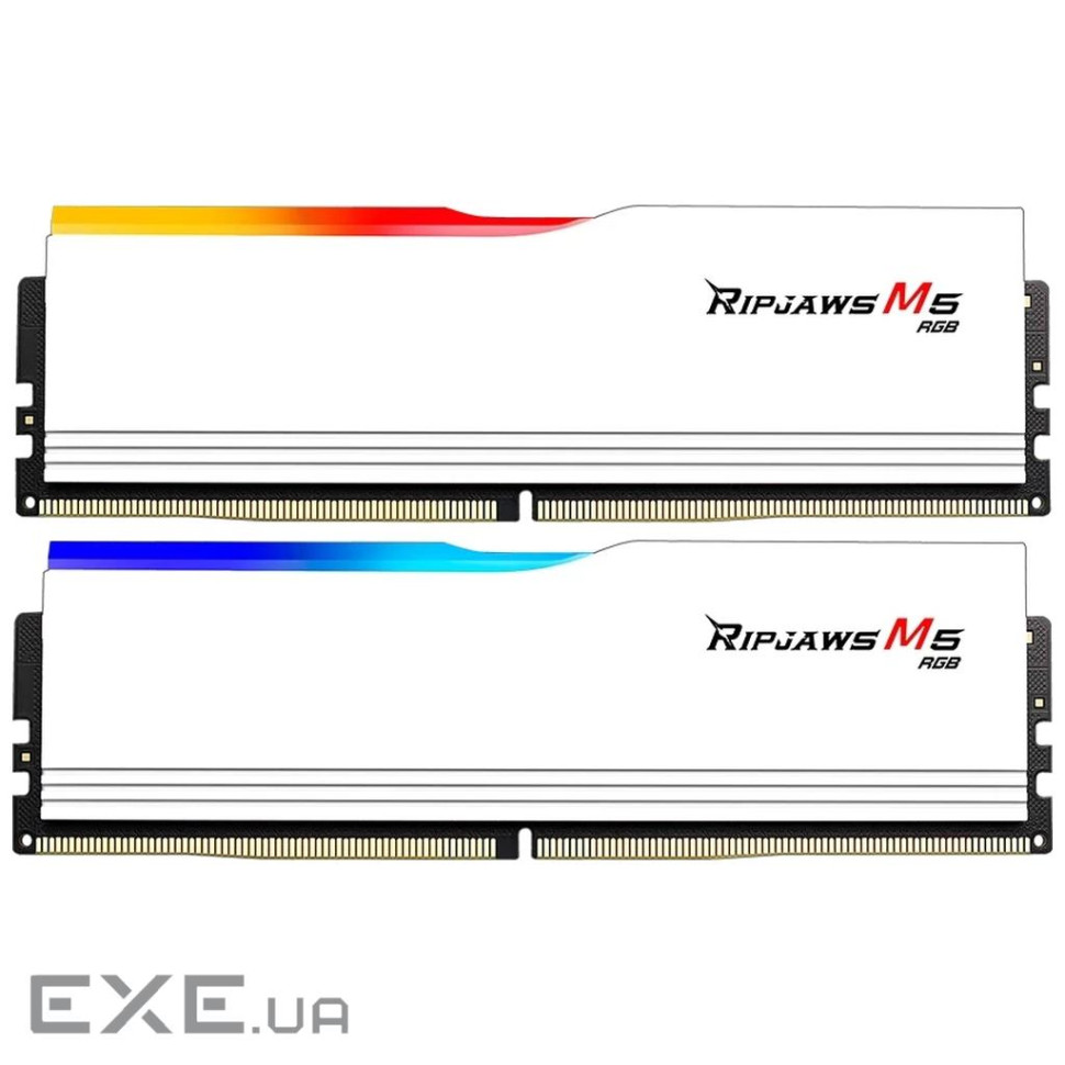 Модуль пам'яті G.SKILL Ripjaws M5 RGB Matte White DDR5 6000MHz 64GB Kit 2x (F5-6000J3040G32GX2-RM5RW)