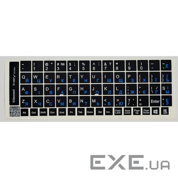 Наклейка на клавиатуру BestKey непрозрачная чорная, 68, синий (BK13BLU/023)