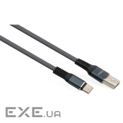 Дата кабель USB 2.0 AM to USB-C 1.0m flat nylon gray Vinga (VCPDCTCFNB1GR)