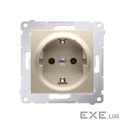 Розетка электрическая Premium SCHUKO, золото матовое (DGSZ1Z.01/44)