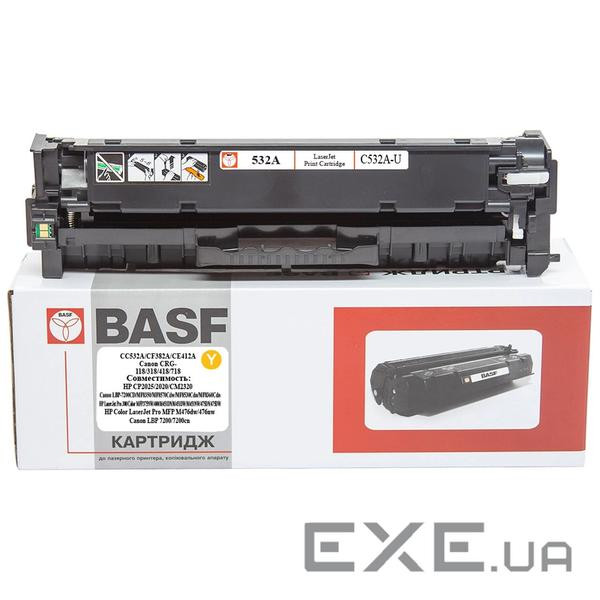 Картридж BASF HP CC532A/CF382A/CE412A, Canon 118/318/418/718 Yellow (BASF-KT-CC532A-U)