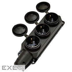 Розетка каучукова 16А потрійна з/к (HC-S33RB) (HC-S33RB)