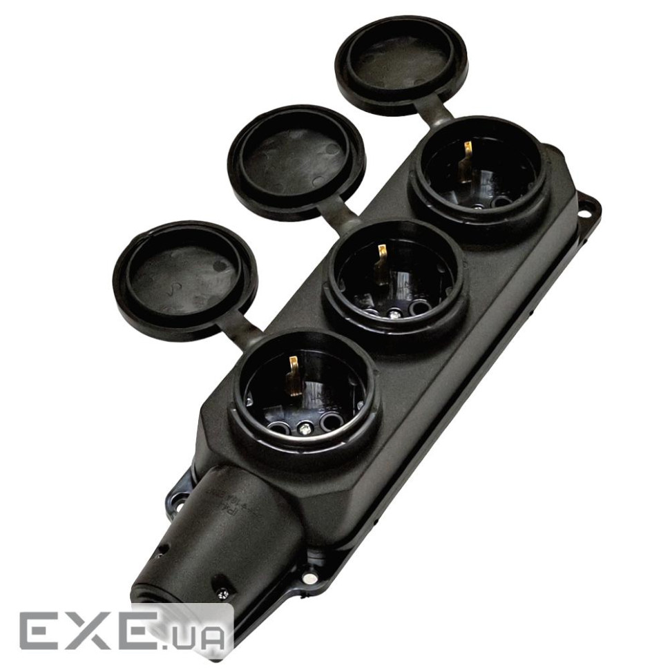 Розетка каучукова 16А потрійна з/к (HC-S33RB) (HC-S33RB)