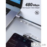 Дата кабель USB-C to USB-C 0.5m 3A 60W 90 corner US255 black/gray Ugreen (50122)
