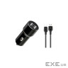 Зарядний пристрій XO TZ09 2.4A/2 USB + cable microUSB Black (XO-TZ09M-BK)