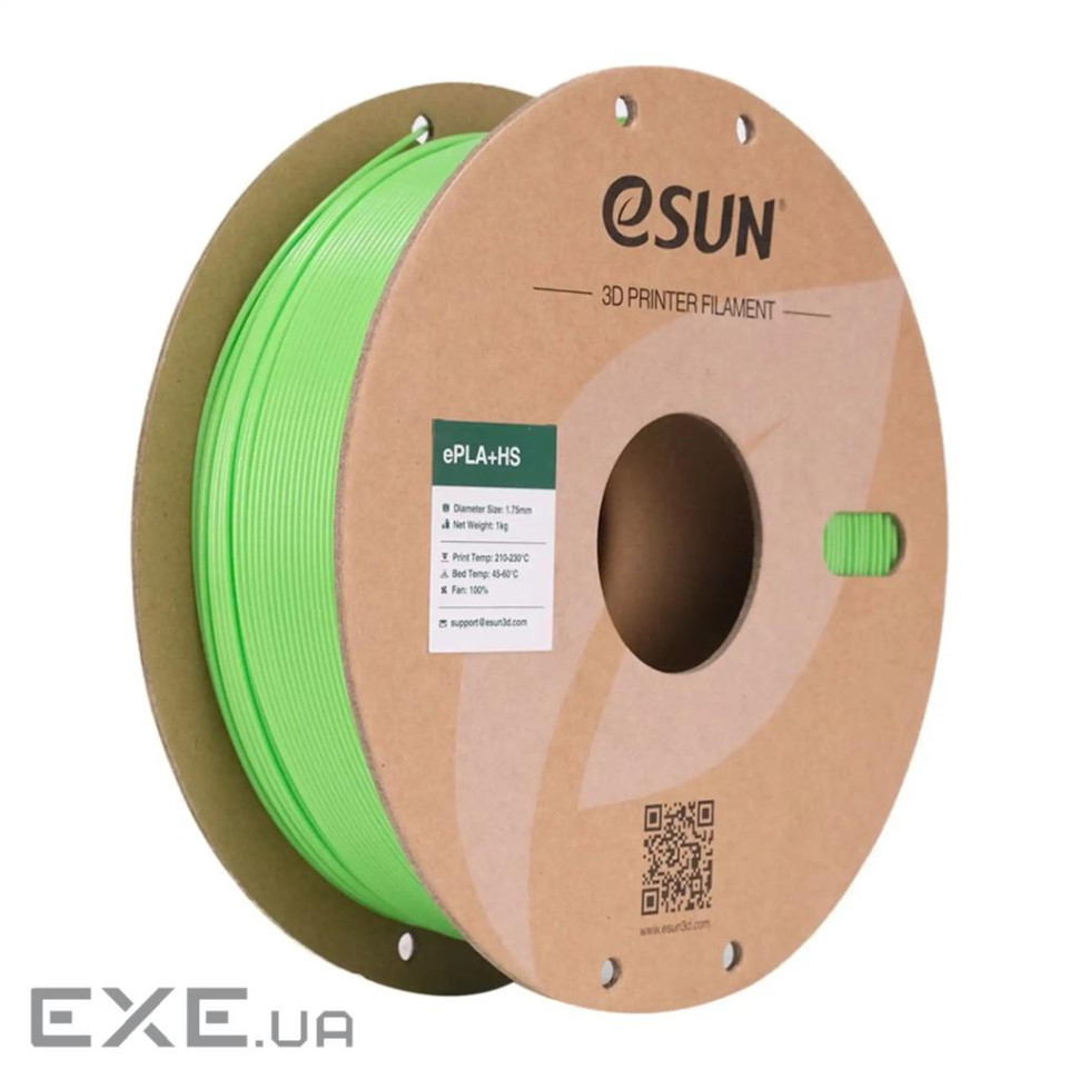 Пластик для 3D-принтера eSUN PLA+ P1.75мм, 1кг, Green (Peak) (PLA+P175V1)
