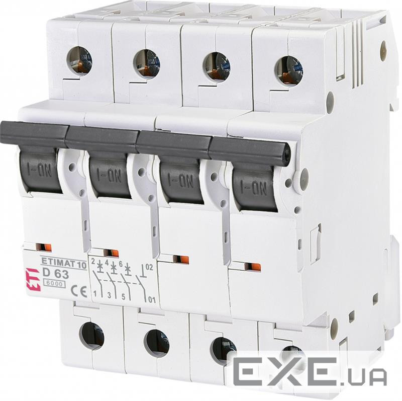 Авт. вимикач ETI ETIMAT 10 3p+N D 63A (10 kA) (2156722)