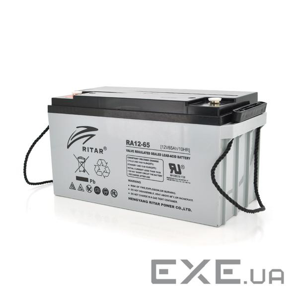 Акумуляторна батарея AGM RITAR RA12-65, Gray Case, 12V 65.0Ah (350 x 167 x 182)
