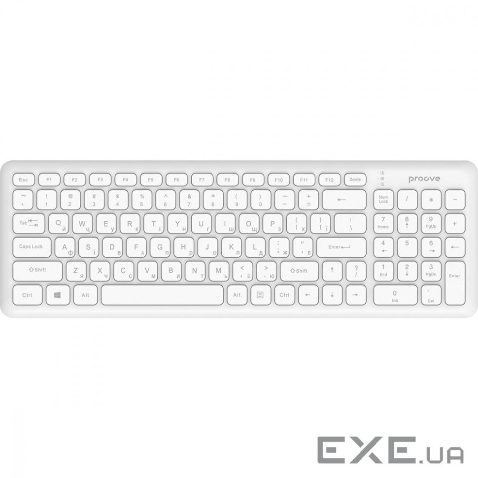 Бездротова клавіатура Proove Classic Code (Ukraine Layout) white (KBCD00003002)