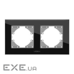 Рамка Videx BINERA чорне скло 2 пости (VF-BNFRG2H-B)
