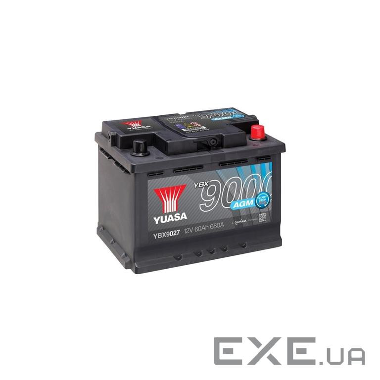 Акумулятор автомобільний Yuasa 12V 60Ah AGM Start Stop Plus Battery (YBX9027)