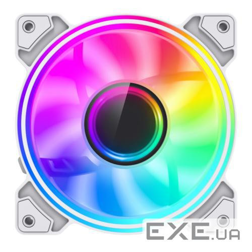 Вентилятор 120 мм, GameMax Dual Ring Infinity, White, 120х120х25 мм, ARGB підсвічування , 12 (DC-FAN-012)
