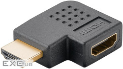 Перехідник відео HDMI M/F (адаптер),90ёвправо 8K@60Hz HDR Gold,чорний (75.06.5745-1) (75.06.5745-1)