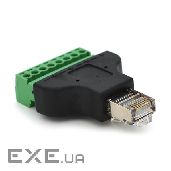 Клемна колодка 8-розрядна + RJ45 8P8С тато, екранована (YT-00843)