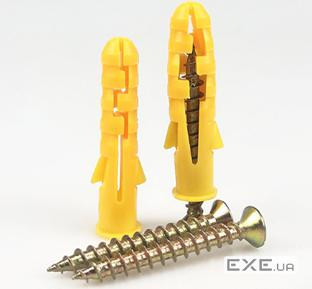 Набір шурупів із пластмасовим дюбелем 6*100мм, анодована сталь, упаковка 50шт, ціна за упа (YT31221)