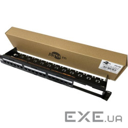 Патч-панель 19" 24хRJ-45 UTP 1U cat.6, в зборі з Keystone, Organizer Atcom (P6148)