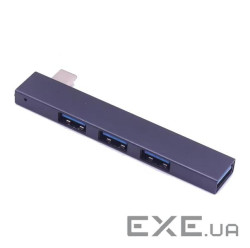 Перехідник обладнання USB Type-C-3.0Ax4 (HUB),Pas Aluminum,срібний (62.09.8451-1) (62.09.8451-1)