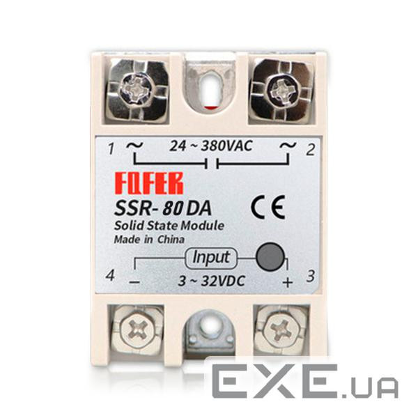 Твердотільні реле FQFER SSR-80DA 100А 24-380VAC 24-380VAC