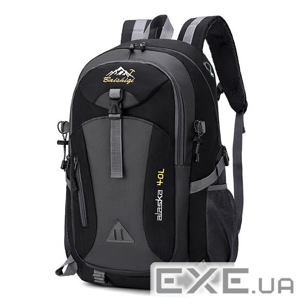 Рюкзак спортивний, Alaska40-B, полієстр, вихід під кабель USB / навушники, 40L, чорний, Q50