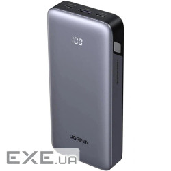 УМБ Ugreen 20000mAh 30W PD/QC, USB-A, 2xUSB-С (PB532) Gray (55989B)