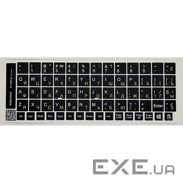 Наклейка на клавиатуру BestKey непрозрачная чорная, 68, желтый (BK13YEL/022)