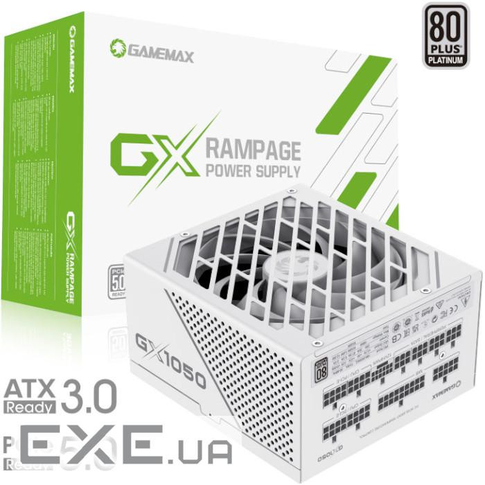 Блок живлення 1050W GAMEMAX GX-1050 Pro ATX3.0 PCIe5.0 White (GX-1050 PRO WH (ATX3.0 PCIE5.0))