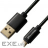 Дата кабель USB 2.0 AM to Micro 5P 1.0m Cu, 2.1A, Black Grand-X (MM-01B)