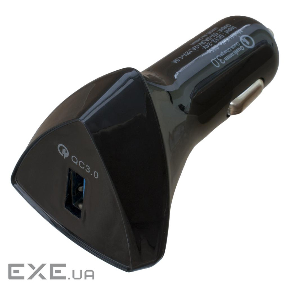 Зарядний пристрій Patron USB QC3.0 3A black (PN-QC3-CAR-B)