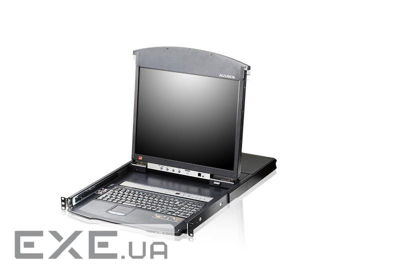 8-портовий Cat 5e KVM over IP комутатор Dual Rail з 19 '' LCD екраном , 19" (KL1508AIN-AXA-RG)
