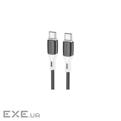Дата кабель USB-C to USB-C 1.0m 3A 60W silicone black BOROFONE (6974443384802)