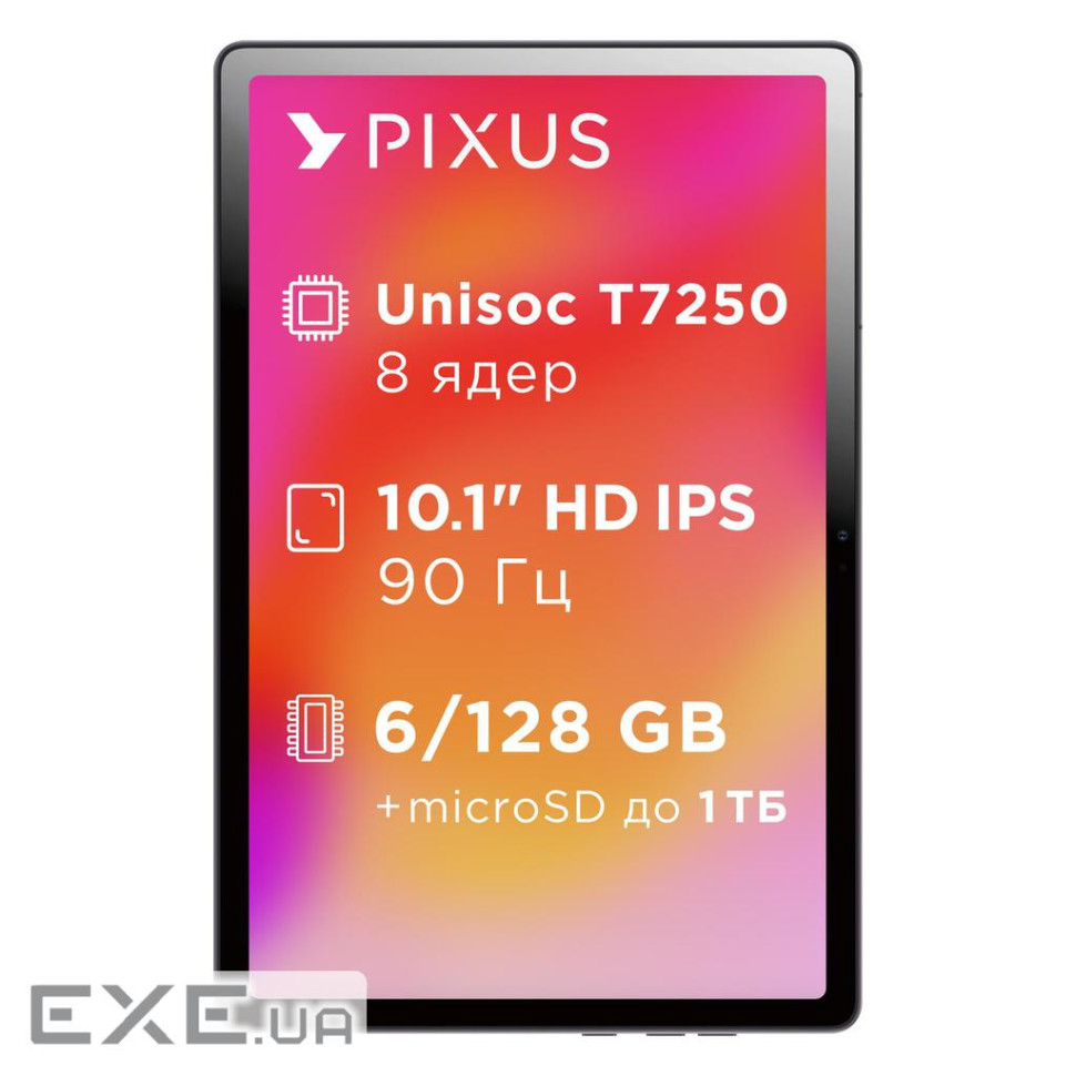 Планшет Pixus Line NEW 6/128GB 4G Dual Sim Grafite, 10.1" (1280x800) IPS (Line NEW 6/128GB Grafite)