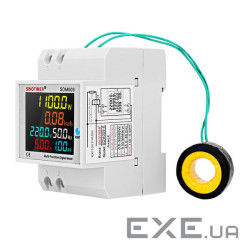 Однофазний цифровий багатофункціональний вимірювальний прилад на DIN-рейку, індикація: V (YT-SDM009) : V (YT-SDM009)