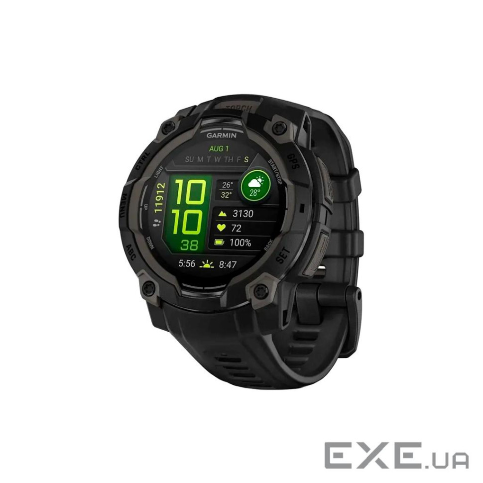 Смарт-годинник Garmin Instinct 3, 45mm, AMOLED, Black Bezel with Black Band, GPS (010-02936-00)
