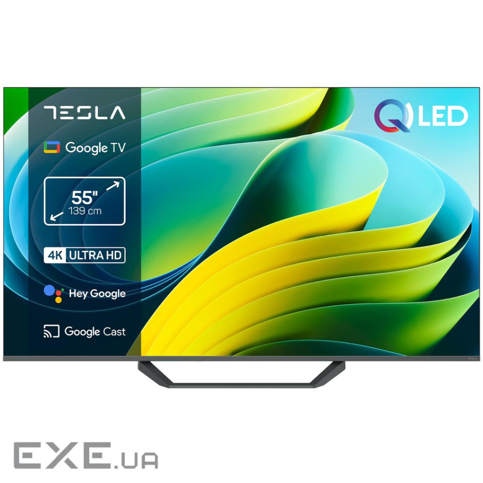 Телевизор Tesla Q55E655GUS/ 55"/ 4K UHD (3840x2160)/ 60 Гц/ со Smart TV/ 2 х 12 Вт/ wi-fi/ bluetooth