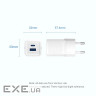 Зарядний пристрій 2xUSB 30W (USB-A/USB-C) + USB-C cable М-М White Vention (TZ-FEQW0-EU-01)
