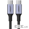 Дата кабель USB-C to USB-C 1.0m US316 100W 5A Alum. (Black) Ugreen (70427)