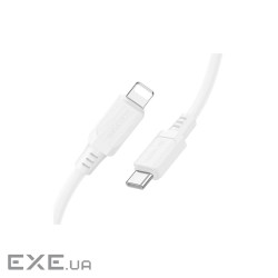 Дата кабель USB-C to Lightning 1.0m PD silicone BX115 Lotto white BOROFONE (6941991119613)