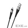 Кабель BOROFONE BX32 Munificent Lightning 1m, aluminum alloy casing, nylon braid Black (BX32LB)