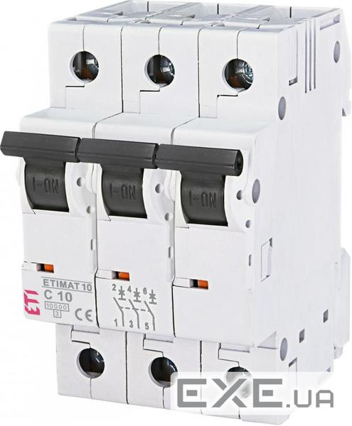 Автоматичний вимикач ETI, ETIMAT 10 3p C 10А (10 kA) (2135714)