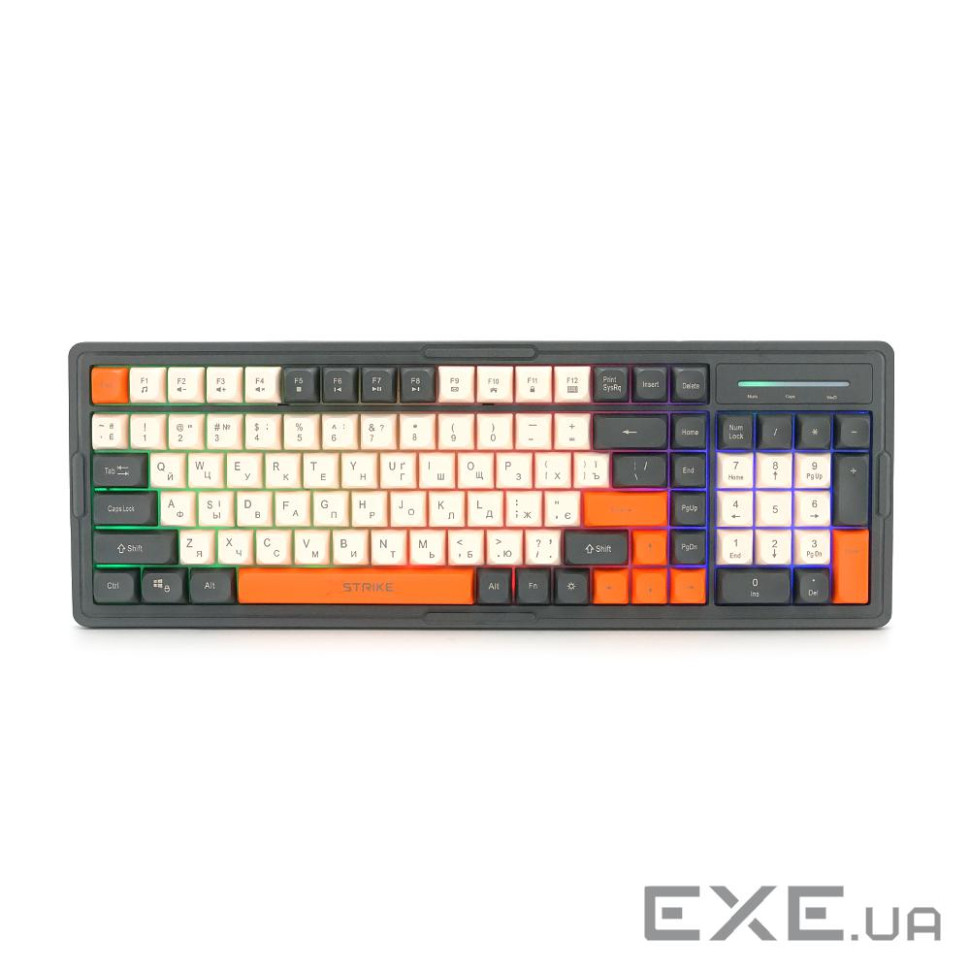Клавіатура USB XSTRIKE XS-1016, довжина кабелю 150см, RGB підсвічування, Eng / Укр / Рус, 410х150х35