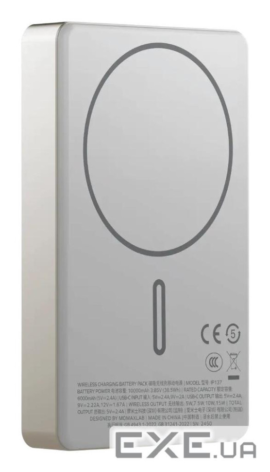 Портативний зарядний пристрій WRL 10000MAH TITANIUM IP137L MOMAX (IP137L1)