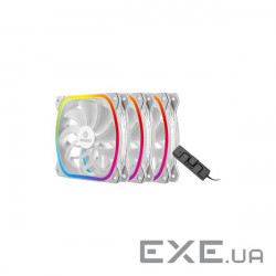 Комплект вентиляторів ENERMAX SquA RGB 120mm PWM White 3-Pack (UCSQARGB12P-W-BP3)