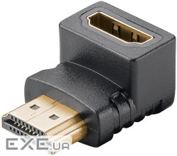 Перехідник відео HDMI M/F (адаптер),90ёвниз 8K@60Hz HDR Gold,чорний (75.06.5749-1) (75.06.5749-1)