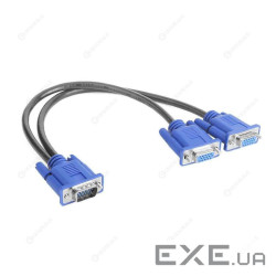Розгалужувач VGA 0,2m, male to 2* female (тато-2* мама), кульок Q100 (YT-S VGA(M) / 2VGA(F)-0.2m)