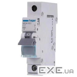 Автоматичний вимикач 1P 6kA C-2A 1M Hager MCN102