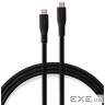 Дата кабель USB-C to USB-C 1.2m UBS3.2 Gen2 10G 100W Chip Silicon Black Vinga (VCPDCCC31012SB)