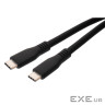 Дата кабель USB-C to USB-C 1.2m UBS3.2 Gen2 10G 100W Chip Silicon Black Vinga (VCPDCCC31012SB)