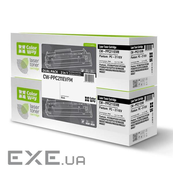 Картридж CW (CW-PPC211EVFM) Pantum P2200/2207/2506/M6500/M6607 Black (PC-211EV) Dual Pack