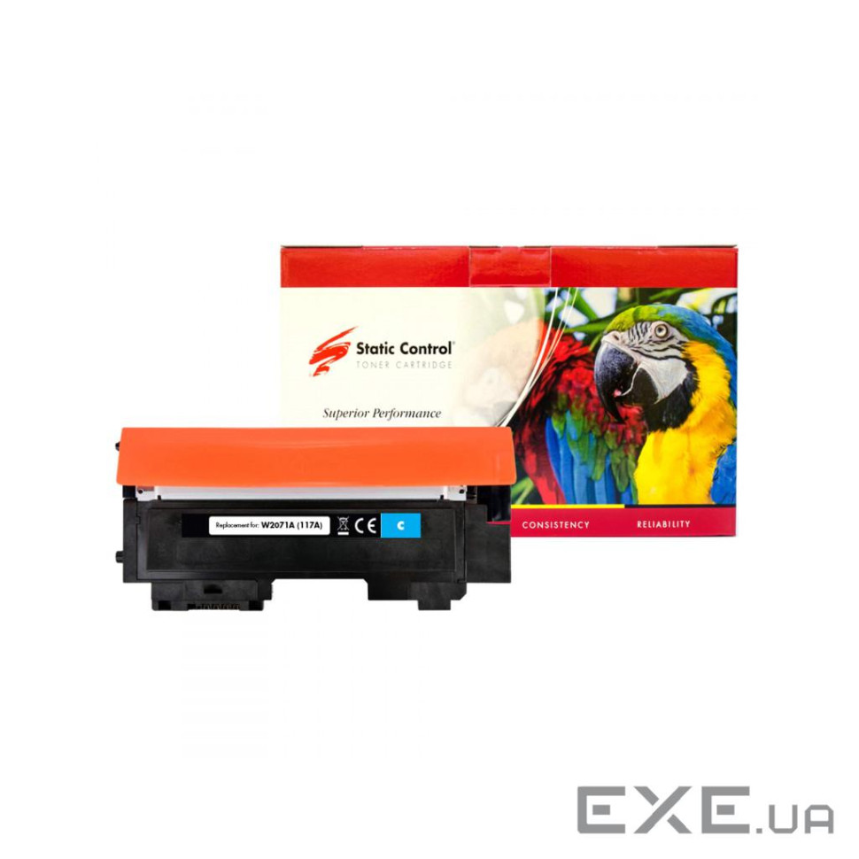 Картридж Static Control HP W2071A (117A) cyan Parrot (002-01-S2071APB)