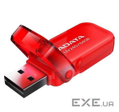 USB флеш накопичувач ADATA 64GB AUV 240 Red USB 2.0 (AUV240-64G-RRD)